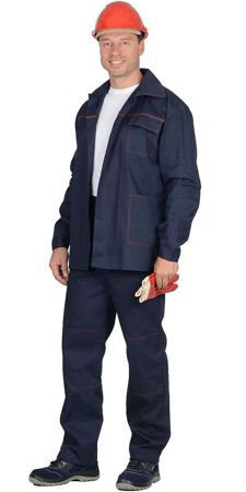 Костюм "Импульс": куртка, брюки синий с красным кантом хб под заказ