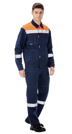 Костюм "Тимбер" куртка и брюки синий -оранжевый СПЕЦЦЕНА !